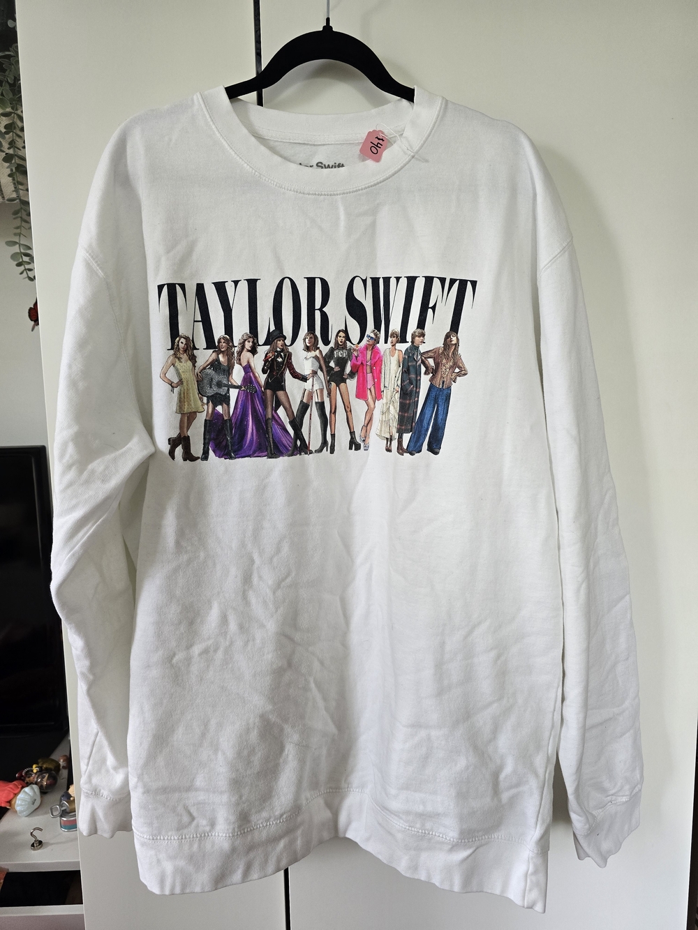 Taylor Swift White Eras Graphic Crew Sweatshirt